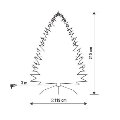 Műfenyő beépített LED világítással, 210 cm magas - KMF 6/210